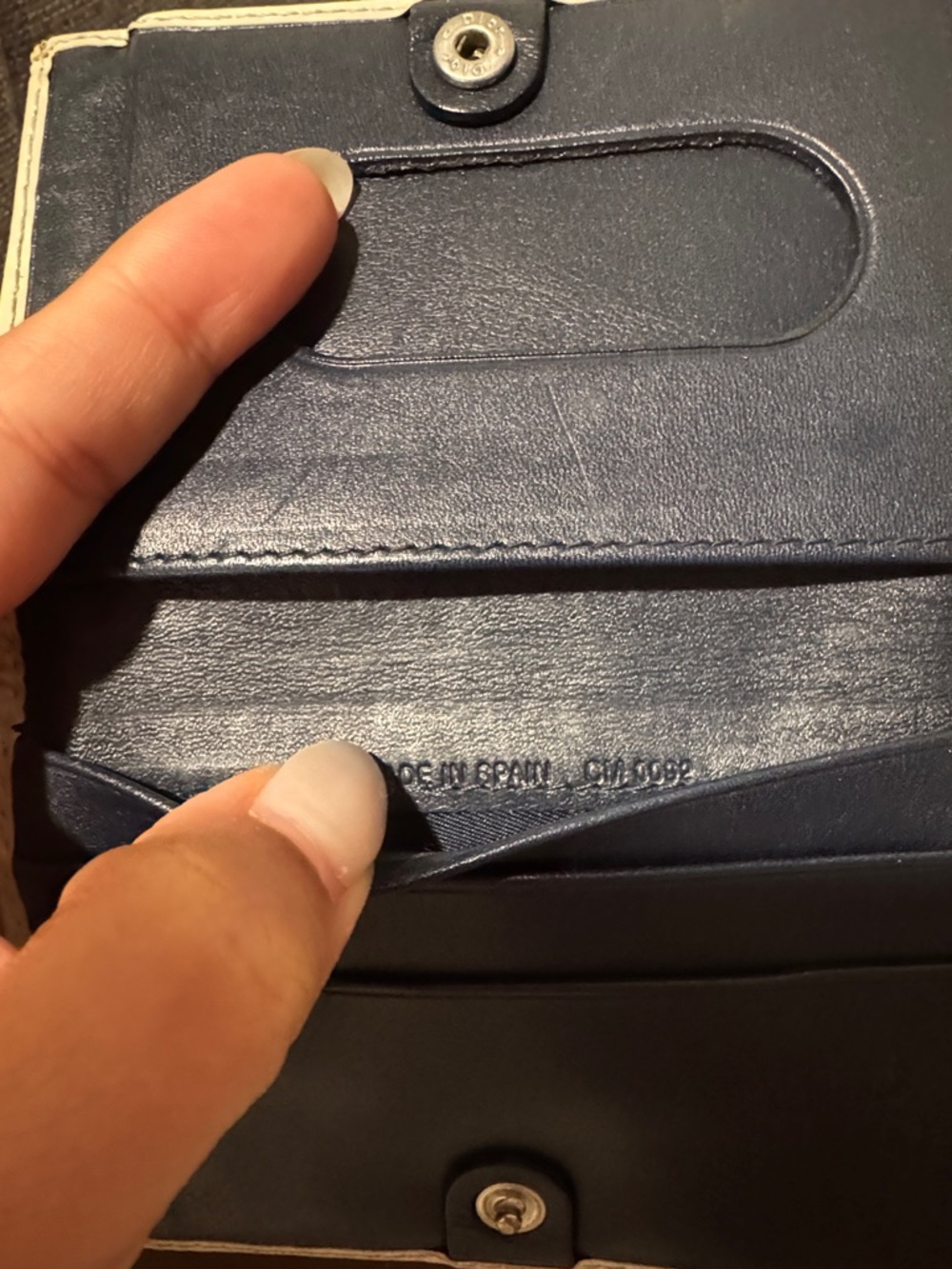 Preloved Dior Pocket Organizer Wallet - Dior Trotter White 2 Blue - Picture 6 of 6